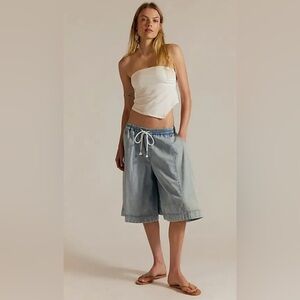 NWT FREE PEOPLE WE THE FREE DISTANT LOVER CULOTTE JEANS MOONLIT